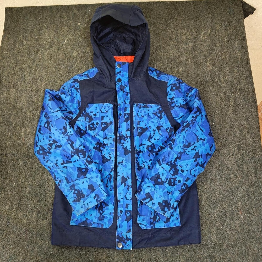 DSG Boys Blue Geometric Hooded Ski Jacket Size M Outdoor Winter Coat